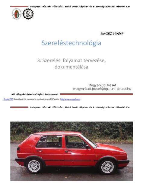 szerelési folyamat a garázsban