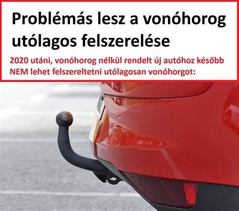 Vonóhorog típusok és felszerelése