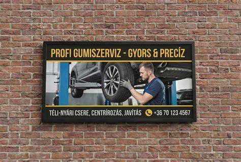 Gumiszerelő műhely modern felszereléssel