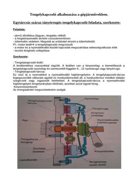A tengelykapcsoló működésének sémája