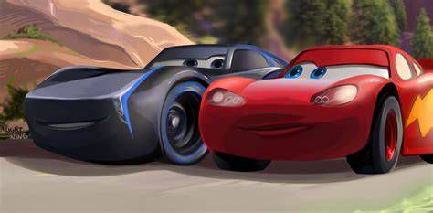 Jackson Storm és Villám McQueen versenye