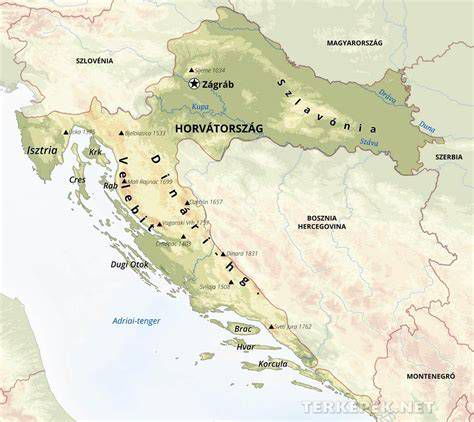 Térkép: Horvátország üzemanyagárak regionális eltérései