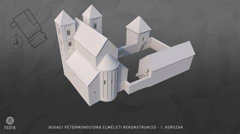 Az Árpád-kori Pétermonostora rekonstrukciós rajza