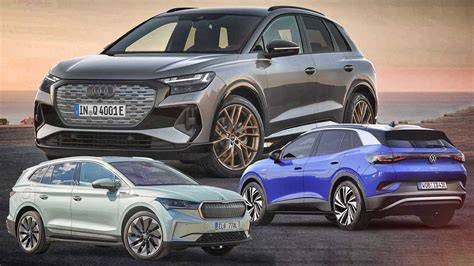 Skoda Enyaq iV és Audi Q4 e-tron hátsó lámpák összehasonlítása