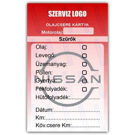 Olajcsere szerviz matrica saját logóval