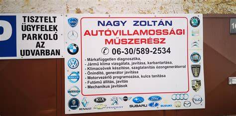 Tököli autószerviz bejárat, Pelbát Zoltán autószerviz logóval