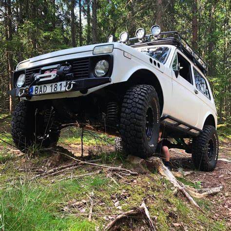 Lifted Lada Niva with large off-road tires