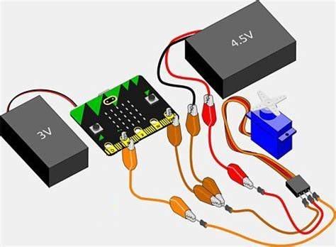Szervomotor bekötési séma micro:bithez