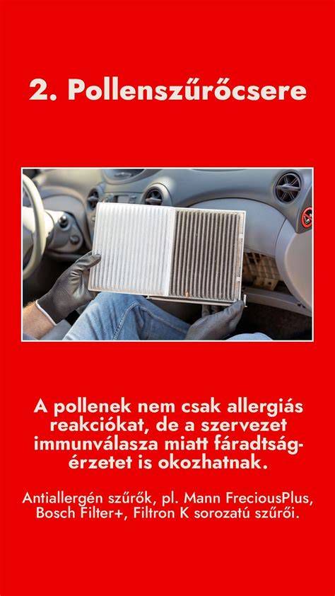 Elhasznált és új pollenszűrő összehasonlítása