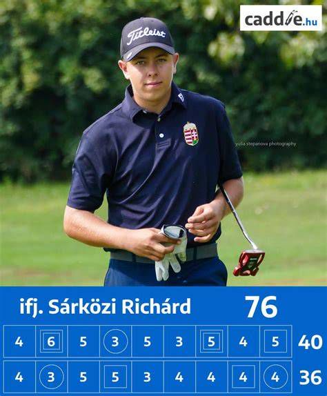 Ifj. Sárközi Richárd golfversenyen, ütés közben