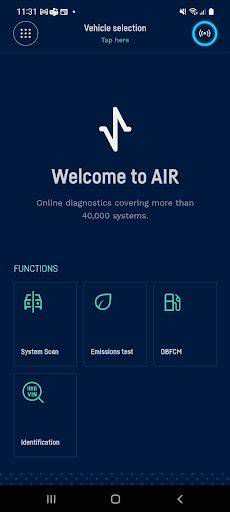Autocom AIR szoftver felülete hibakódokkal