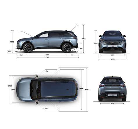 Peugeot E-5008 belső elrendezés és csomagtér modularitás