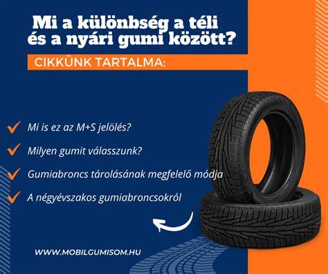 Különbség a téli és nyári gumiabroncsok mérete és mintázata között