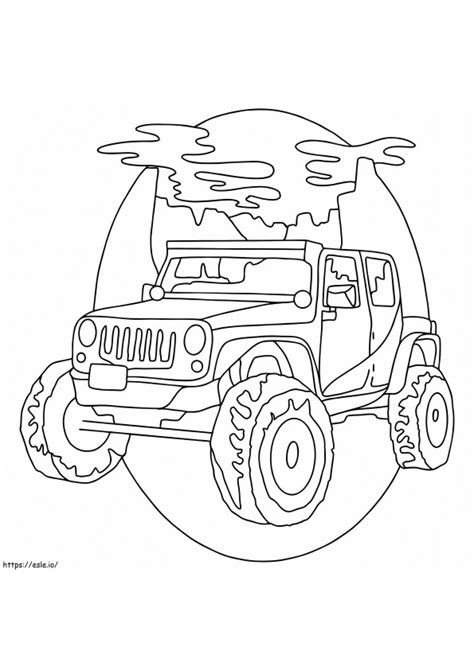 Gyerekek Jeep színezővel és ceruzákkal