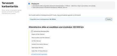 Jármű karbantartási ütemterv