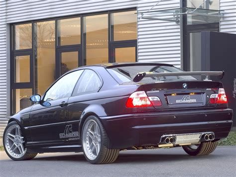 BMW E46 sedan hátulnézet AC Schnitzer stílusú ablakspoilerrel