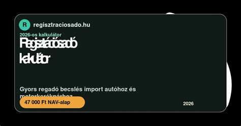 Szlovák regisztrációs adó tájékoztató