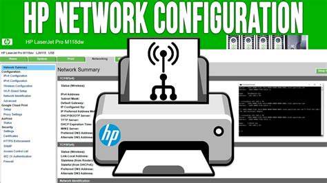 Printer network settings interface