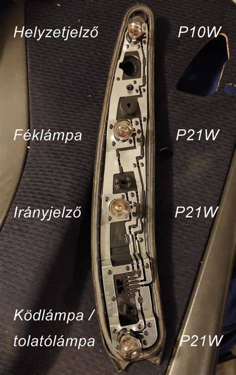 Hátsó lámpa csere lépésről lépésre diagram
